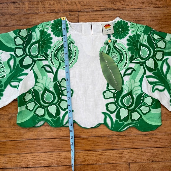Farm Rio Green Festival Color Midi Skirt and Cropped Blouse Set Size XL. NWT - Picture 10 of 15